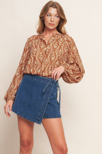 ANGELIC SWEETIE BROWN WOVEN TOP