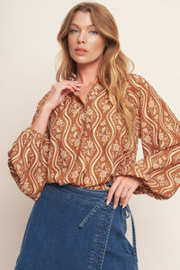 ANGELIC SWEETIE BROWN WOVEN TOP