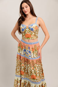 SWEET MEADOW MEMORIES WOVEN TOP AND SKIRT SET
