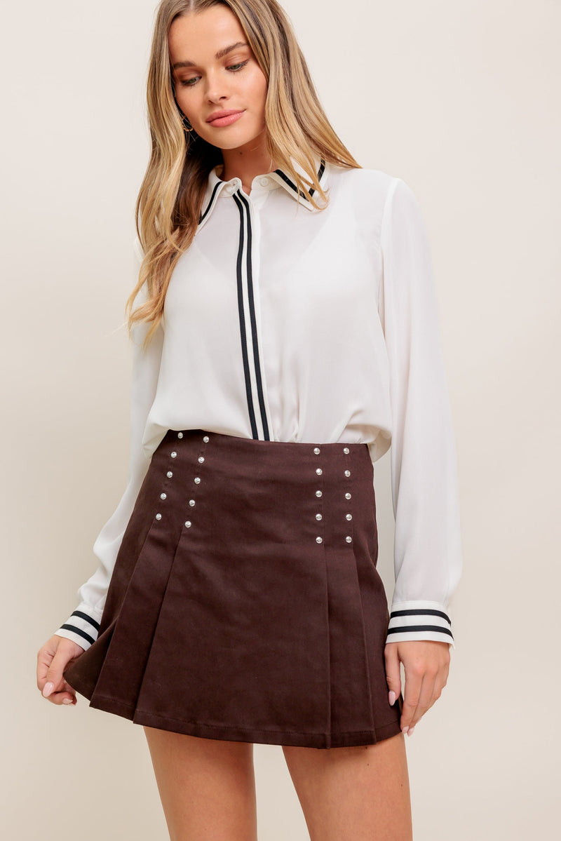 WANDER LEAF IVORY WOVEN TOP