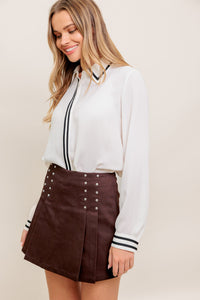 WANDER LEAF IVORY WOVEN TOP