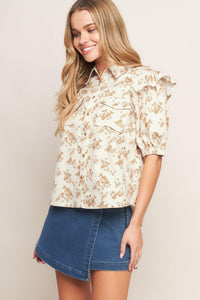 SWEET TERRACOTTA WOVEN TOP