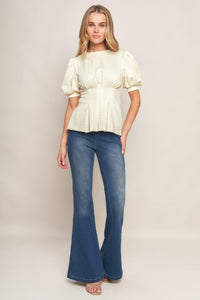 CREAM TWIST WOVEN TOP