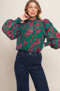 POETIC GARDEN WOVEN TOP