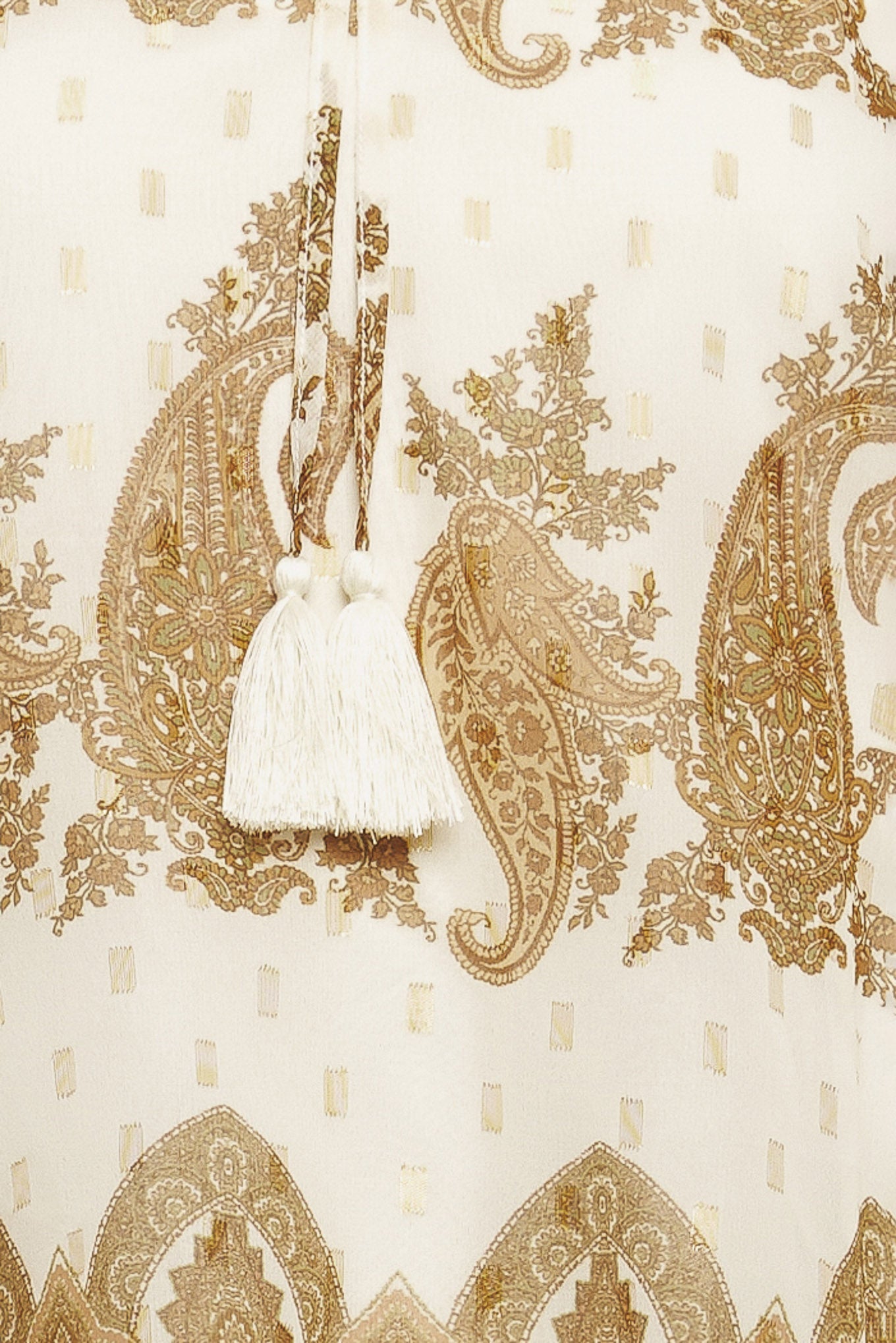 MOROCCAN SPICE IVORY WOVEN TOP