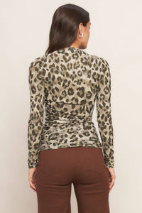 LUXE TRACE TAUPE BLACK WOVEN TOP