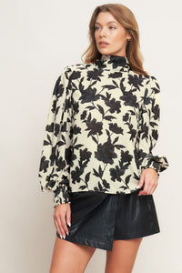 FREEDOM FLORAL STATEMENT WOVEN TOP