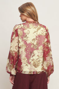 CHATEAU FLORAL WOVEN TOP