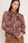 WHISPERING GARDEN WOVEN TOP