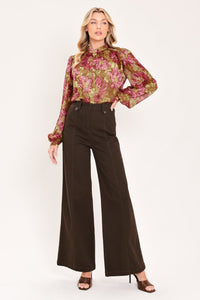 ANTIQUE FLORAL WHISPER WOVEN TOP
