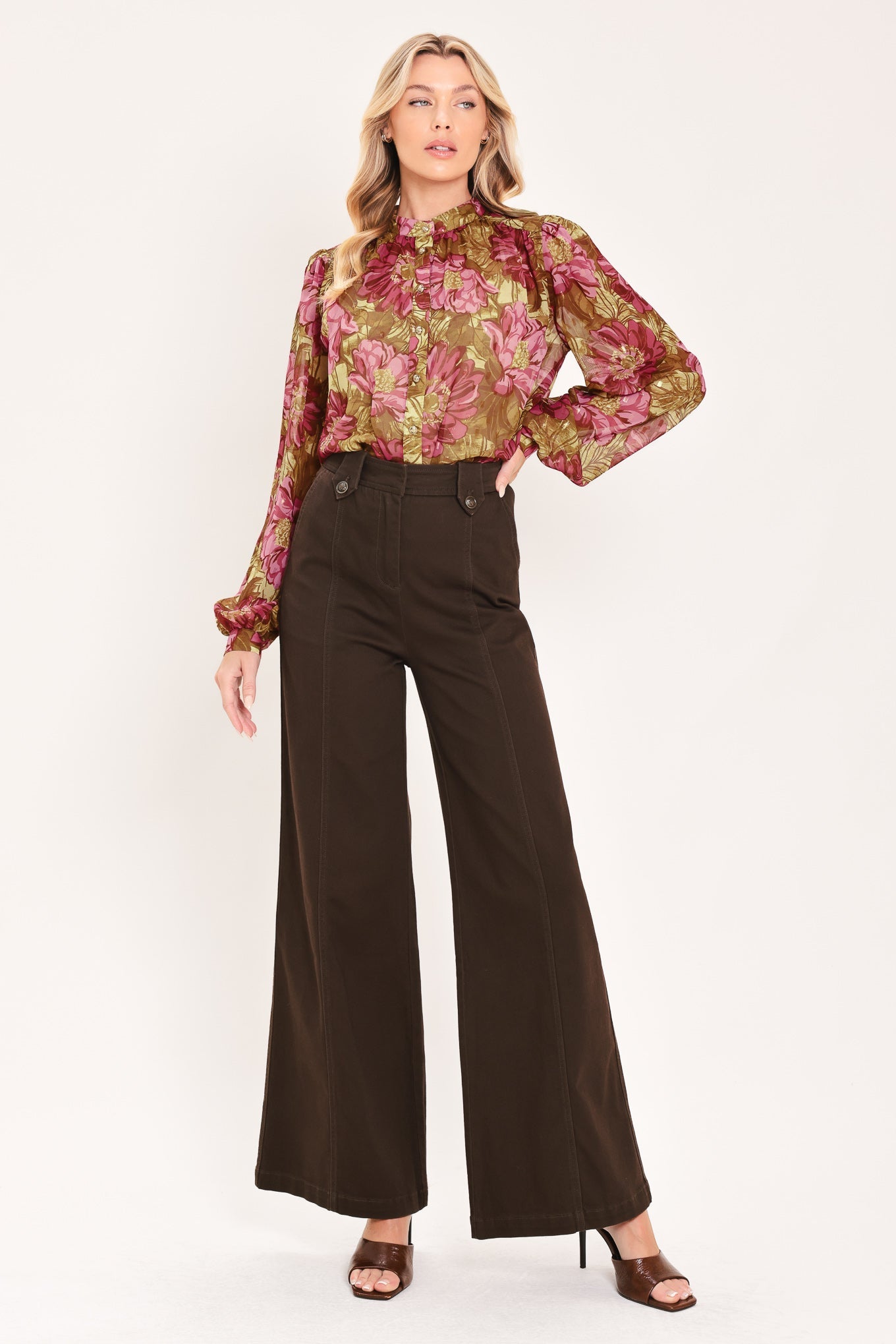 ANTIQUE FLORAL WHISPER WOVEN TOP