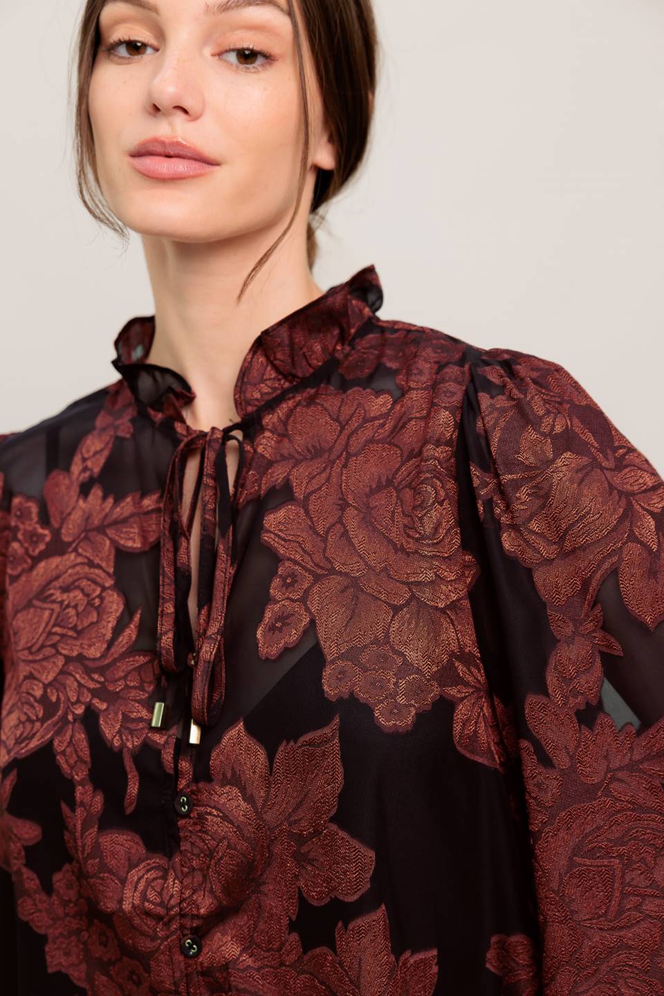 JUST DARK ENOUGH TO FEEL SPECIAL WOVEN TOP