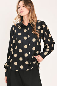 URBAN CIRCLES WOVEN TOP