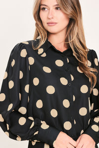 URBAN CIRCLES WOVEN TOP