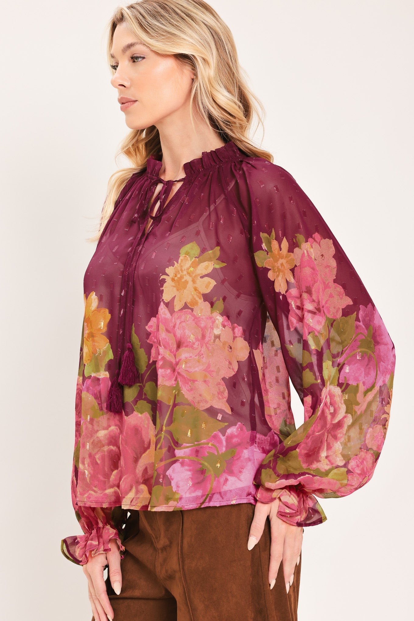 FLORA ROMANTICA WOVEN TOP