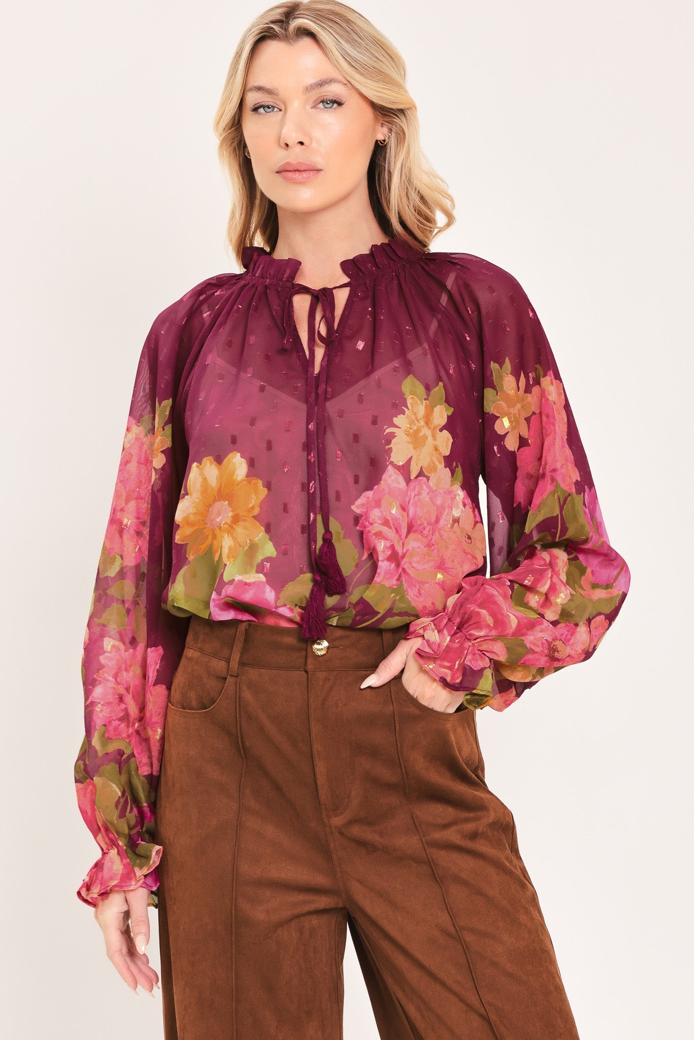 FLORA ROMANTICA WOVEN TOP