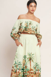 ISLAND TIME ONLY WOVEN CROP TOP