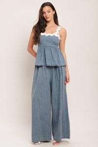 RELAXED DRAPE LIGHTWEIGHT DENIM TOP