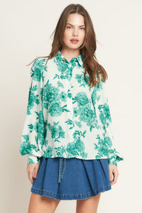 BOTANICAL POP WOVEN TOP