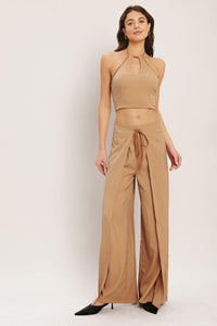 CARAMEL COAST WOVEN CROP TOP