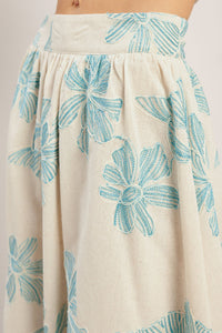 LAGOON BLOSSOM WOVEN TOP AND SKIRT