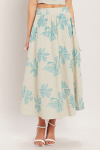 LAGOON BLOSSOM WOVEN TOP AND SKIRT
