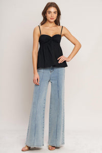 SLEEK TEMPTATION WOVEN TOP