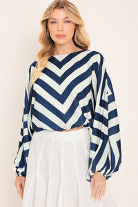 ST. TROPEZ STRIPE WOVEN TOP