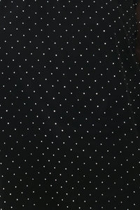 NOIR RADIANCE BLACK EMBELLISHED RAGLAN-SLEEVE TOP