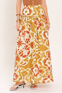 GOLDEN ISLAND WOVEN TOP AND SKIRT SET