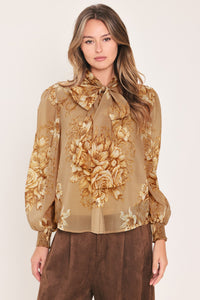 MOONLIT GARDEN BOW TIE BLOUSE