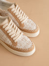 The Janie | Camel Tweed Wrapped Low Tops *FINAL SALE*