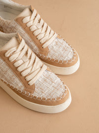 The Janie | Camel Tweed Wrapped Low Tops *FINAL SALE*