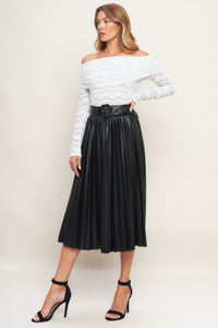 YOU FILL MY LIFE WITH LEATHER MIDI SKIRT