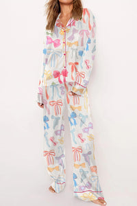 Lori -Bow Long Sleeve and Pants Pajama Set