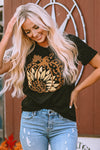 Carmen-Black Sunflower Pumpkin Graphic Tee