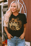 Carmen-Black Sunflower Pumpkin Graphic Tee