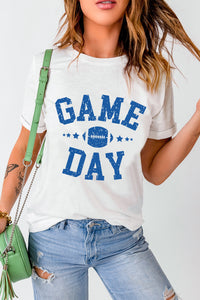 White Wildcats Football GAME DAY Graphic Crewneck T Shirt