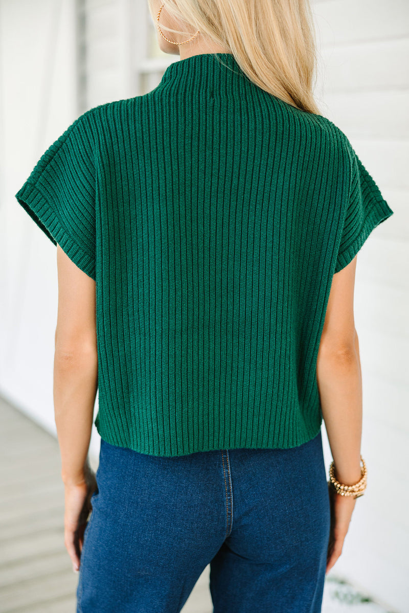 Ollie-Patch Pocket Ribbed Knit Short Sleeve Sweater