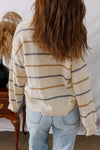 Alyssa-Lightweight Colorful Striped Ribbed Edge Drop Shoulder Sweater