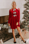 Kristina - Glow Bow Velvet Mini Dress