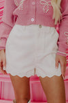 Tasha-Scalloped Hemline High Waist Shorts