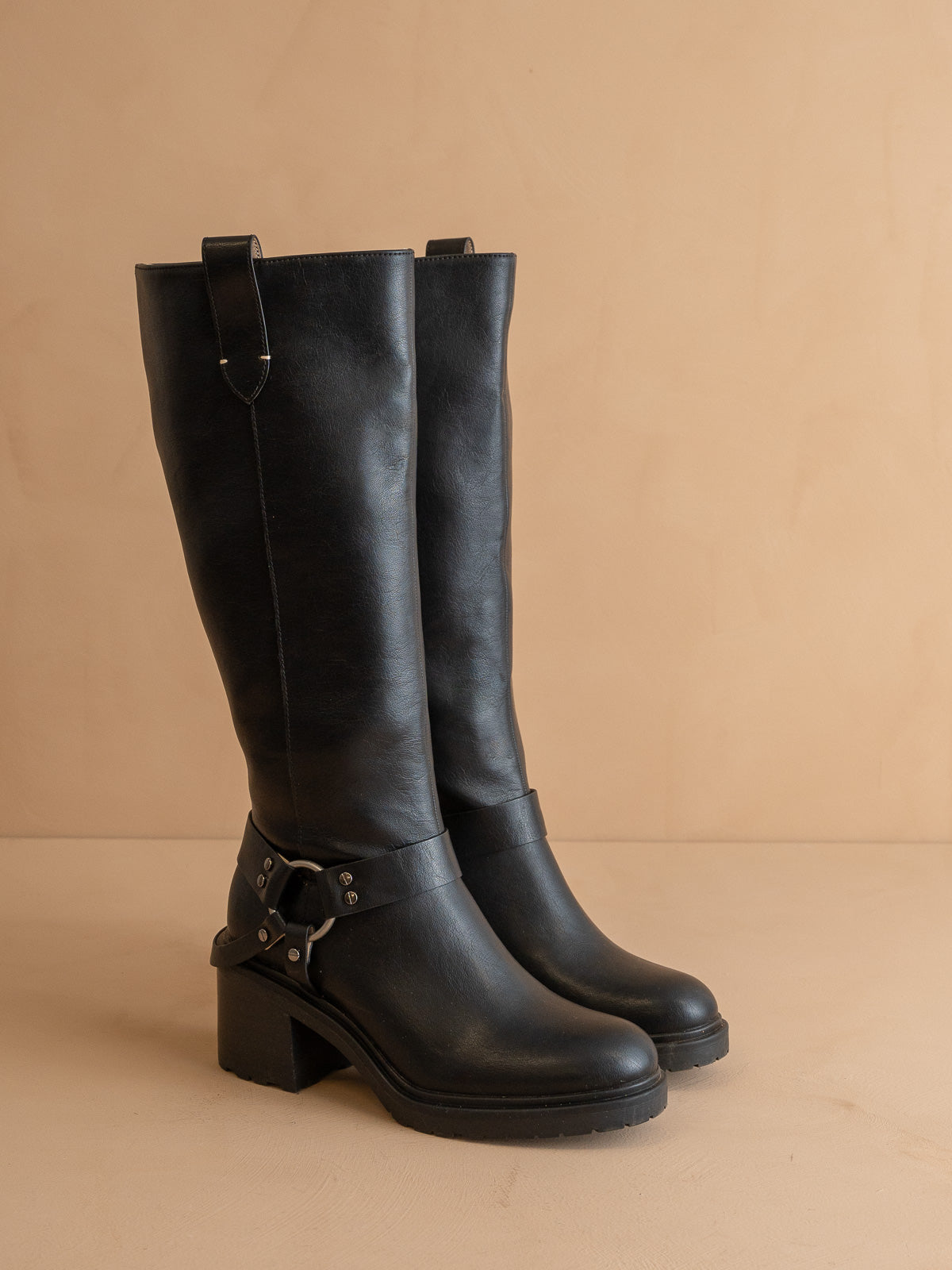The Leanne | Black Moto Knee High Boot *FINAL SALE*