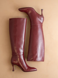 The Lexington | Burgundy Wine Pointed Toe Knee High Boot