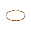 Burnt Orange beaded necklace with gold accents on a white background