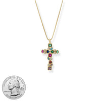 MOSAIC CROSS NECKLACE