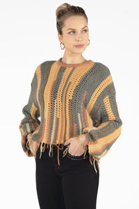 Autumn Fringe Knitted Sweater
