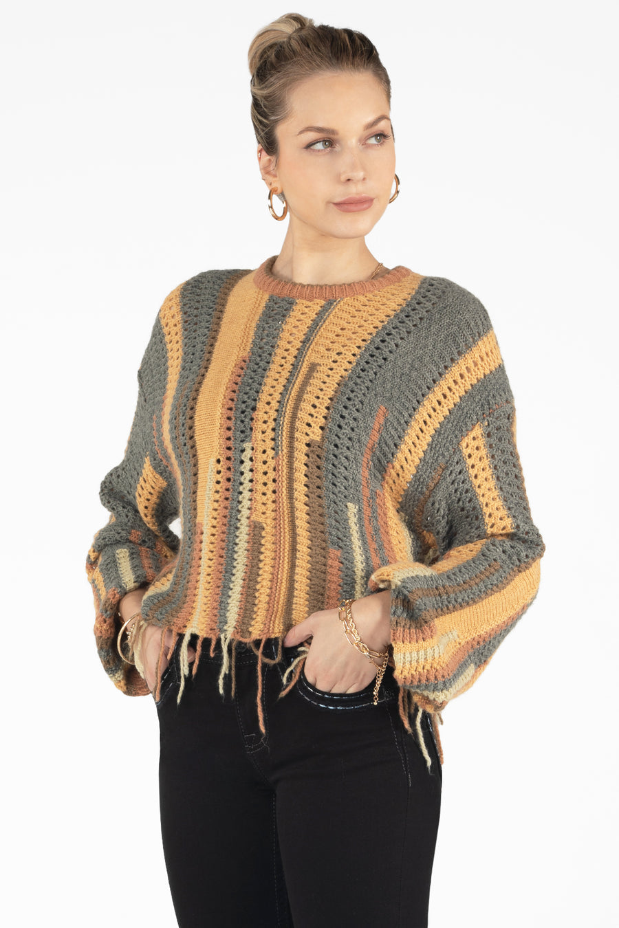 Autumn Fringe Knitted Sweater