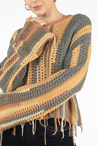 Autumn Fringe Knitted Sweater