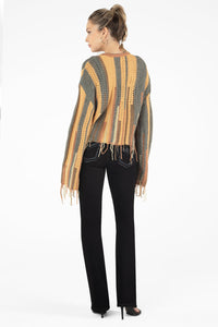 Autumn Fringe Knitted Sweater